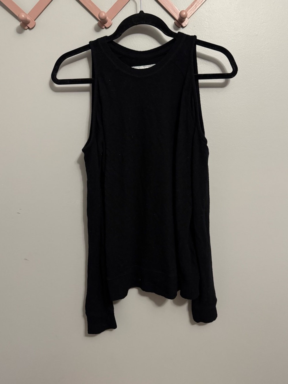 Abercrombie & Fitch Black Cold Shoulder Long Sleeve Top